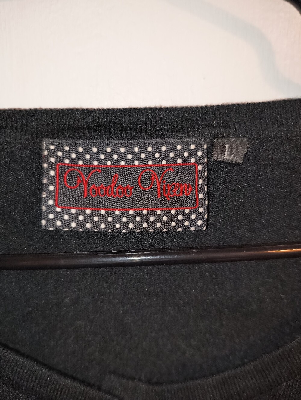 Black Voodoo Vixen Mermaid Retro Embroidered Cardigan - Picture 3 of 3